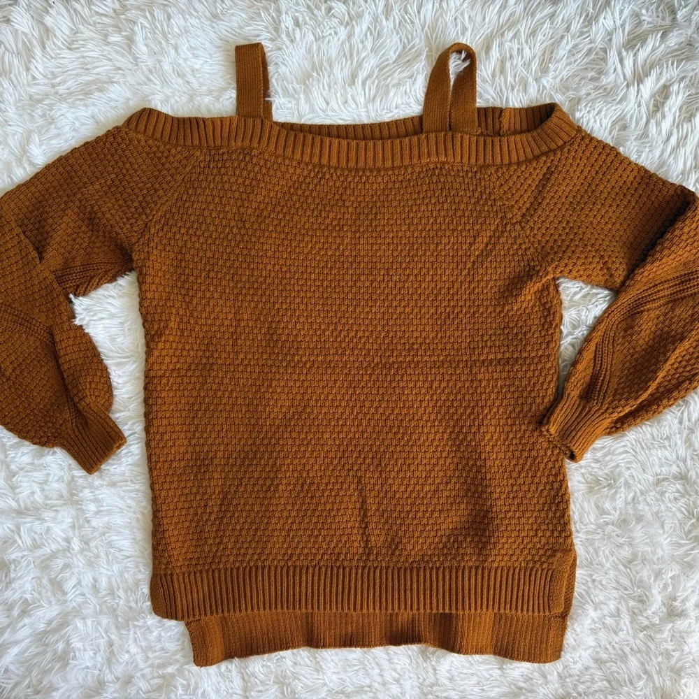 Maurice’s Off The Shoulder Burnt Orange Sweater Women’s Size Medium - Picture 1 of 5
